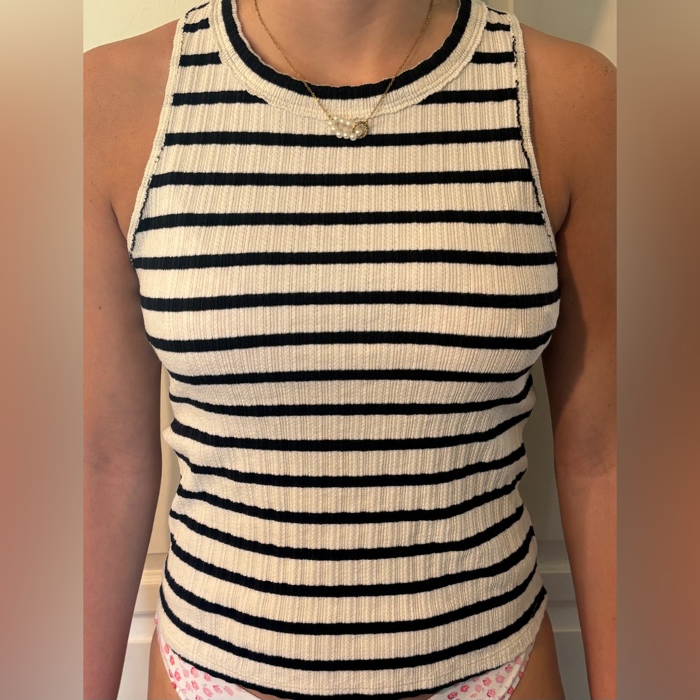 We the Free Fired Up Striped Ribbed Tank Top SZ XS